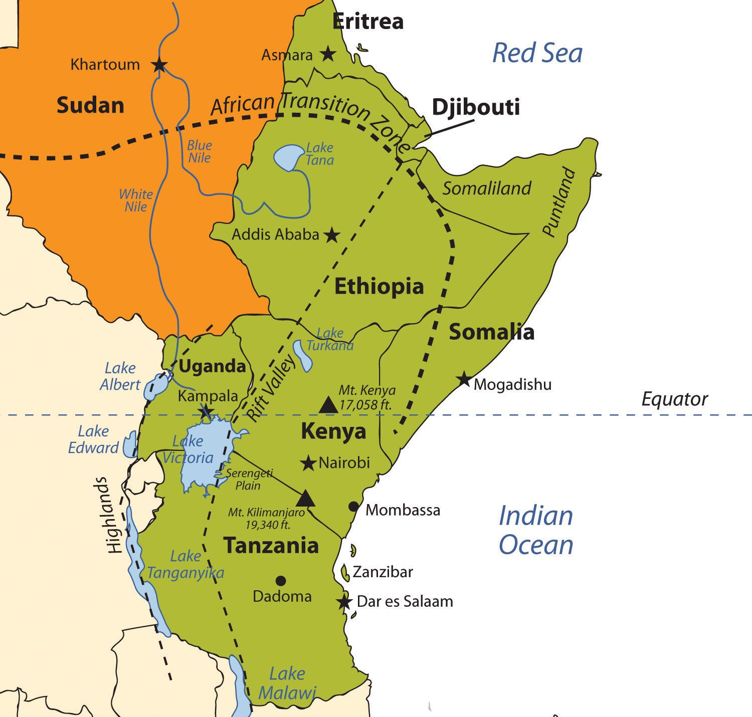 kenya on map